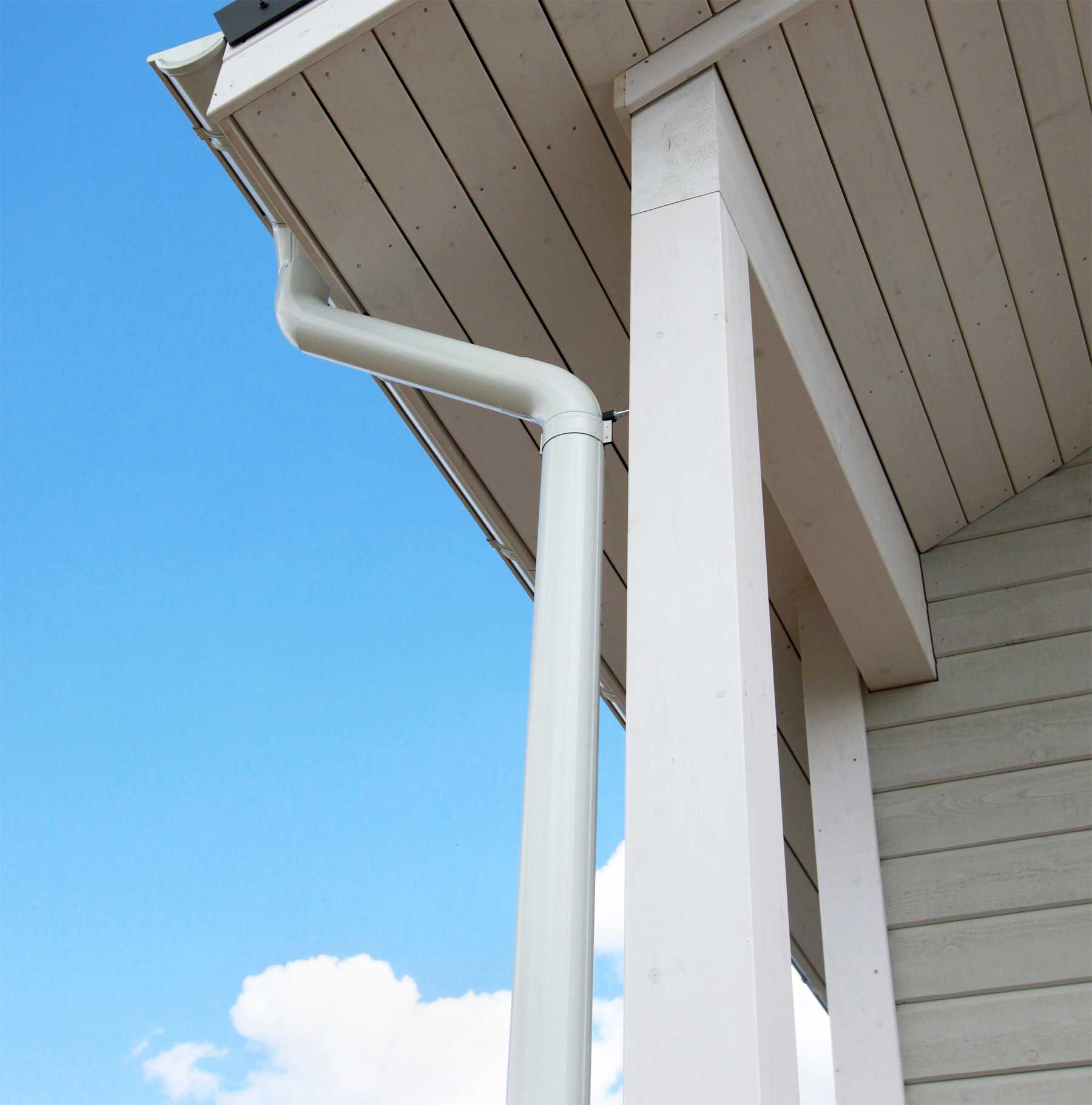 white gutters on a home
